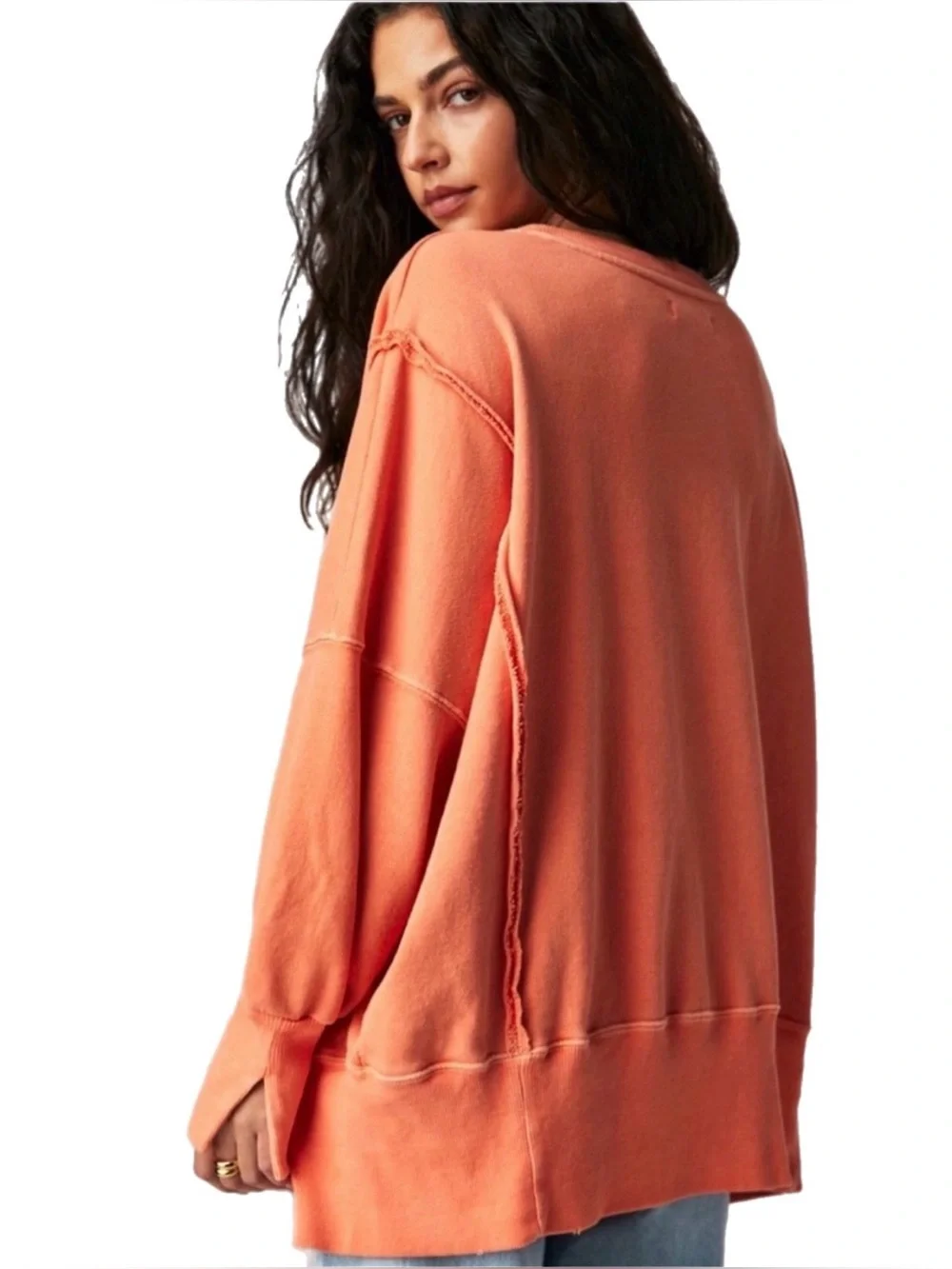 Free People We The Free Camden Sweatshirt  Pomplemousse Orange Extra Small